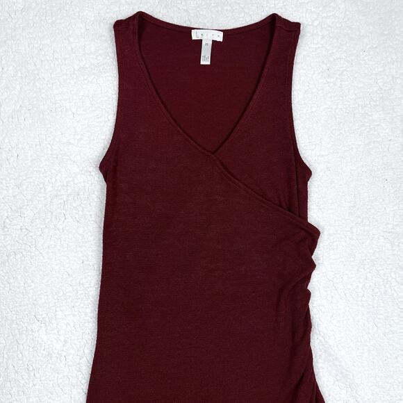 Leith Melange Wrap Ruched Dress Womens Size XS Red Dresses - Picture 5 of 16